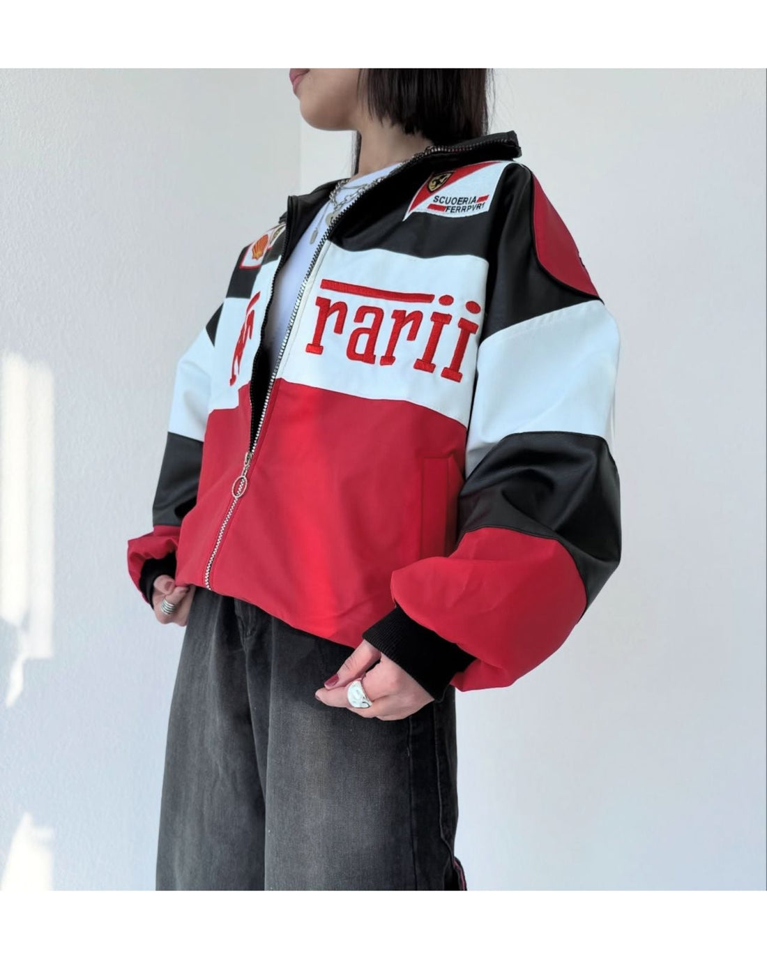 F1 WHITE FLEECE JACKET